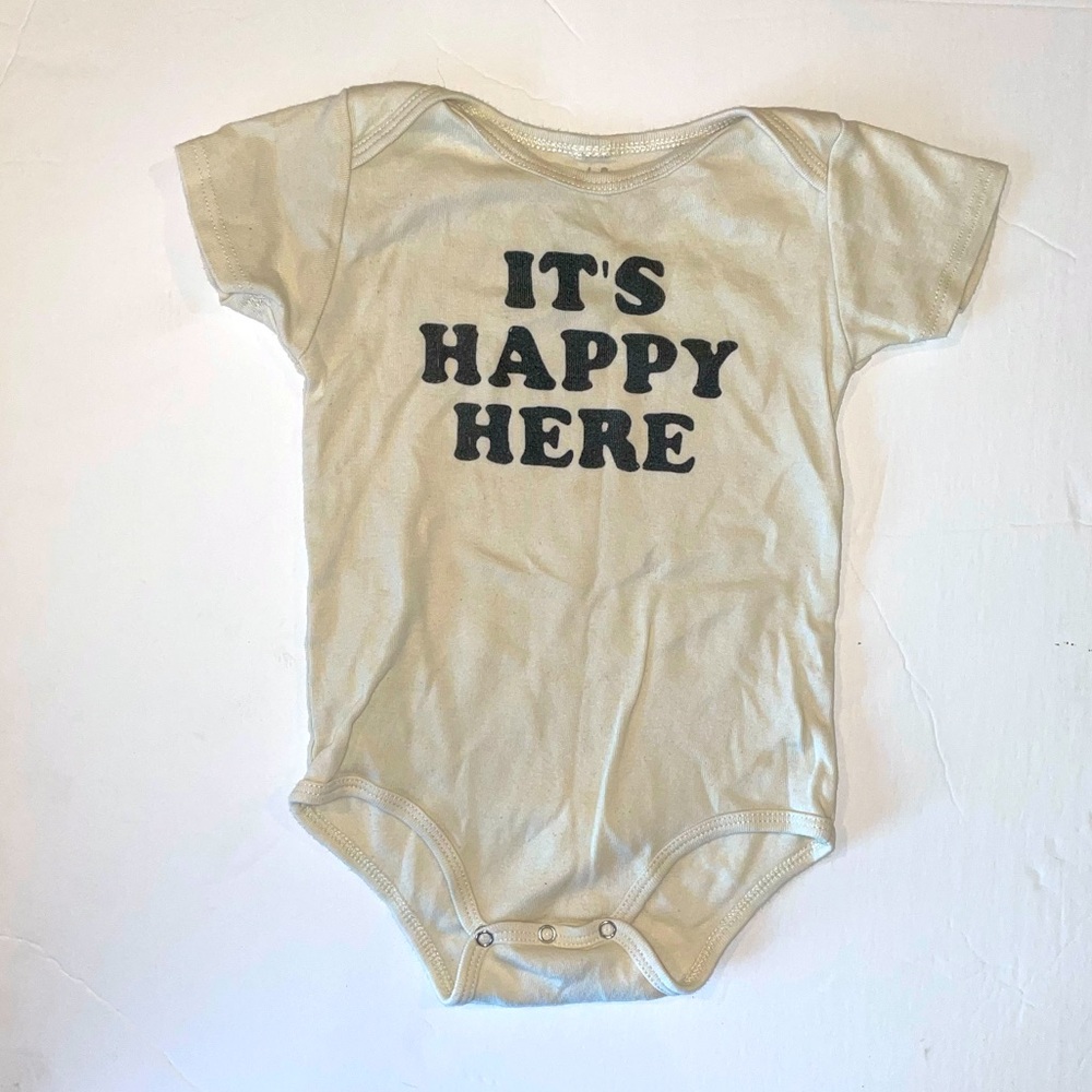 Little Adi Co Cream Onesie with black letters